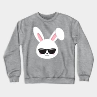 Cute Bunny, White Bunny, Bunny With Sunglasses Crewneck Sweatshirt